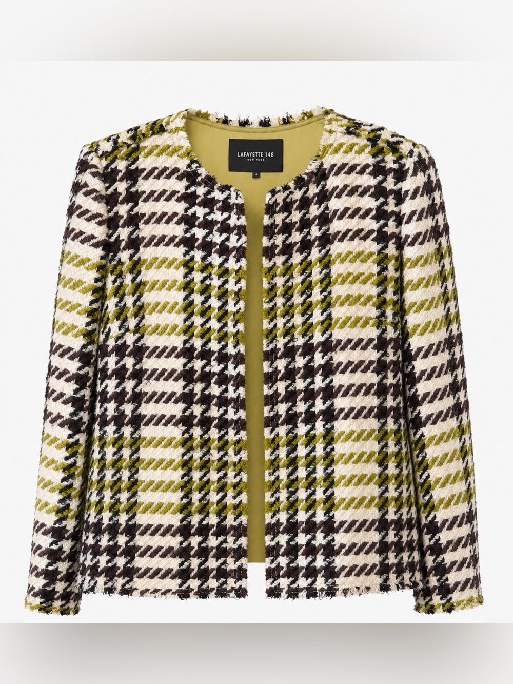 Lafayette 148 New York Wool Mohair Houndstooth Blazer